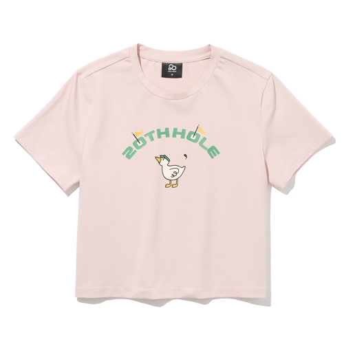 투에니더그 골프 프린트 여성 반팔 크롭 티셔츠 [PALE PEACH]