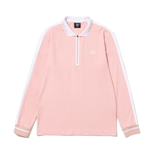 YOKO 에리 웰딩 하프집업 티셔츠 [PINK]