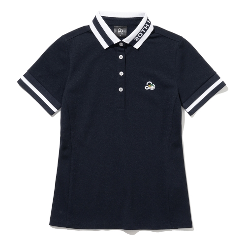 YOKO 카라넥 포인트 PK 여성 반팔 티셔츠[NAVY]
