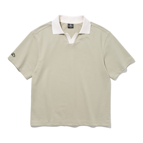 투에니더그 포인트 카라 골프 프린트 남성 반팔 맨투맨 [PALE KHAKI]