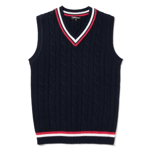 케이블조직 남여공용 니트 베스트 [NAVY]
