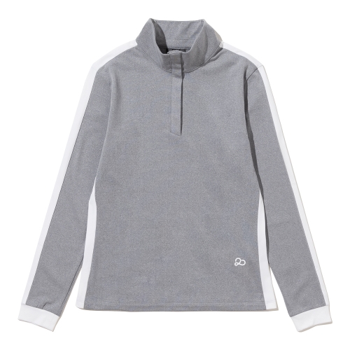 하이넥 히든 스냅 여성 티셔츠 [GREY]