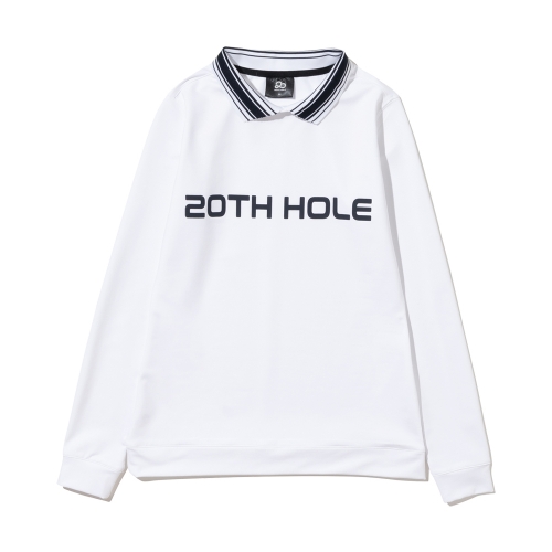 YOKO 에리 포인트 로고 여성 긴팔티셔츠 [WHITE]