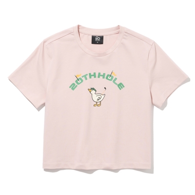 투에니더그 골프 프린트 여성 반팔 크롭 티셔츠 [PALE PEACH]