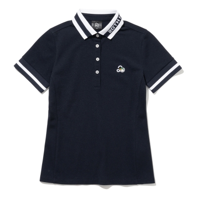 YOKO 카라넥 포인트 PK 여성 반팔 티셔츠[NAVY]