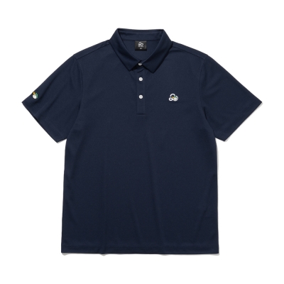 투에니더그 자수 카라 남성 반팔 티셔츠[NAVY]