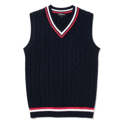 케이블조직 남여공용 니트 베스트 [NAVY]